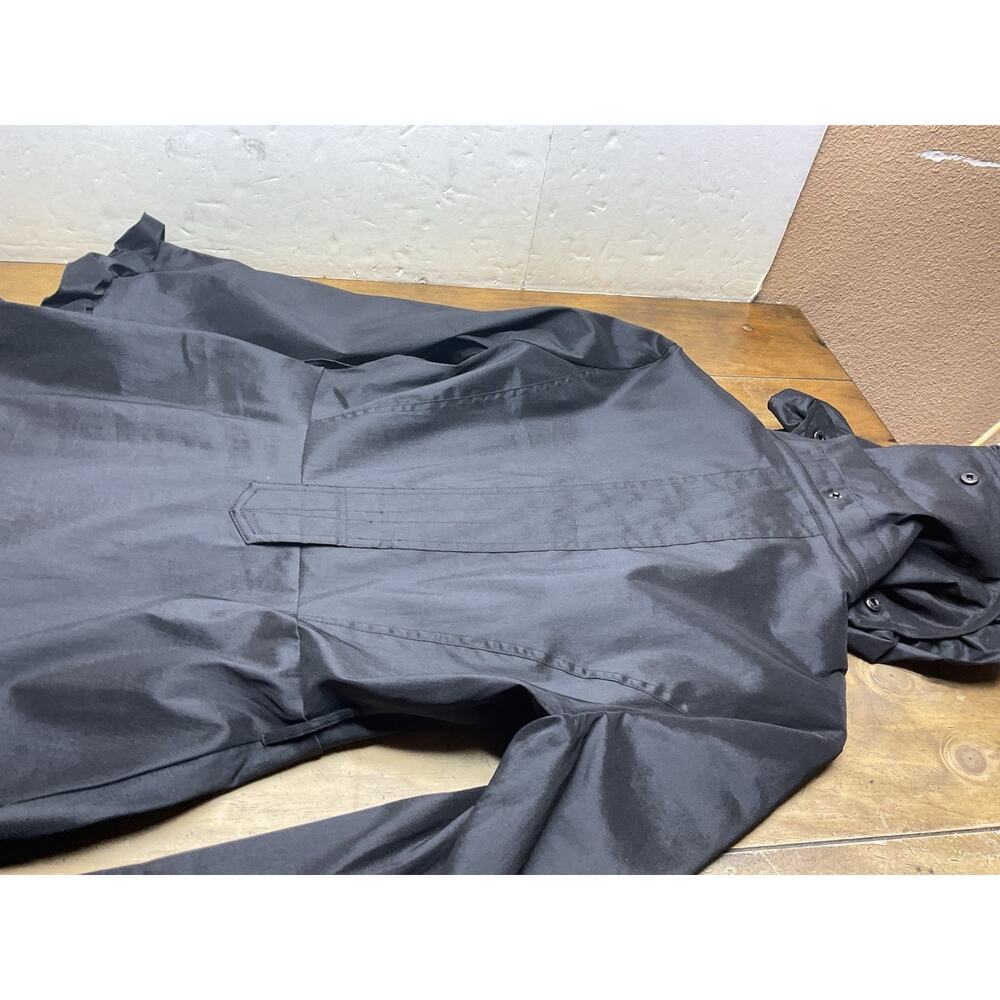 Samuel Dong Bubble Coat Dress Black Medium Ruffle Trench Goth READ - Picture 16 of 16